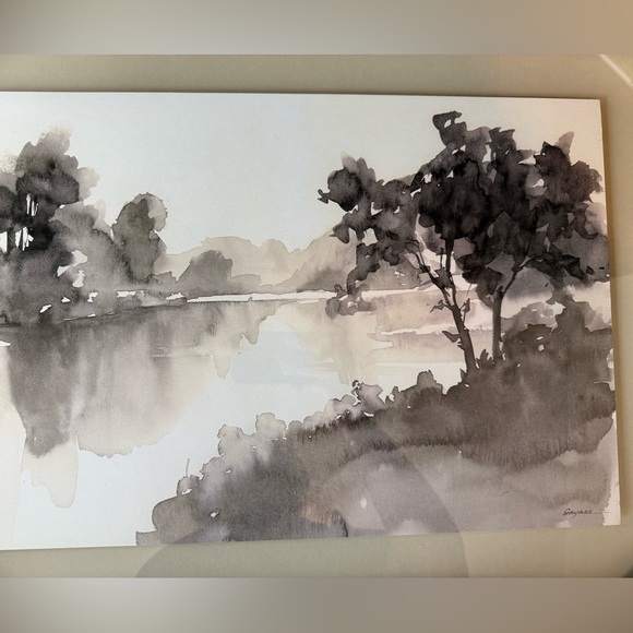 Hearth & Hand Washed Stream Framed Wall Art -Watercolor Like 24 (w) x 18 (H) NWT - Picture 5 of 9